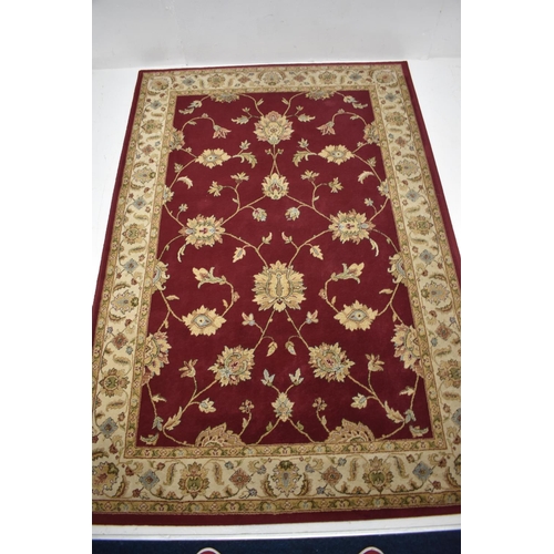 365 - Nice Quality Woven Rug with Flower Patterned Boarder approx 77