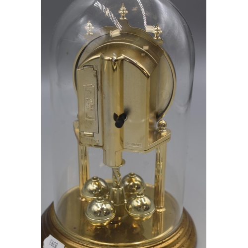 416 - Timemaster Anniversary Clock with Glass Dome, Untested. (9.5