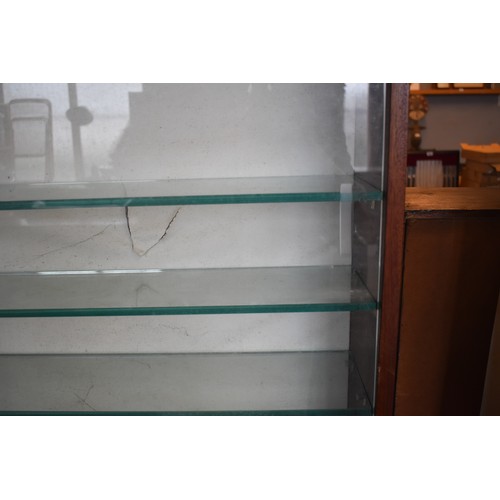 334 - Large Vintage Shop Display Case constructed in Wood with 5 Heavy Glass Shelves and 4 Sliding Doors (... 