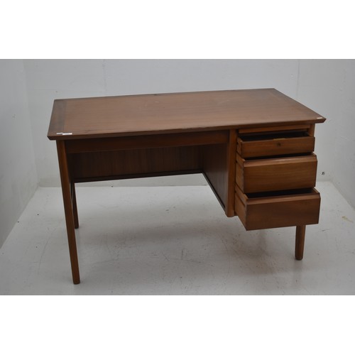 336 - Mid Century Single Pedestal Desk with 3 drawers (47