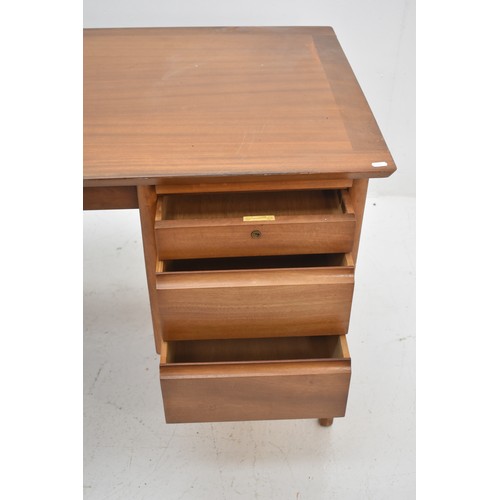 336 - Mid Century Single Pedestal Desk with 3 drawers (47