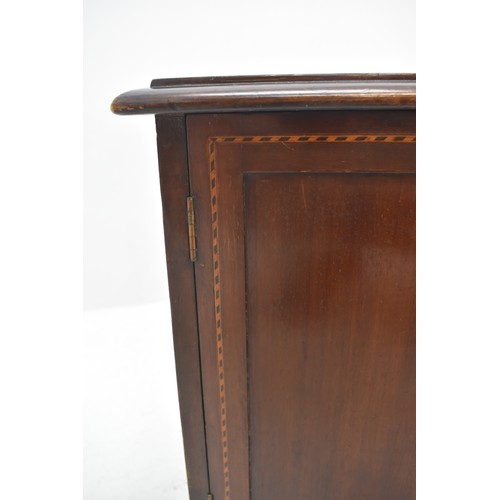 368 - Edwardian teak Inlaid Tabletop Storage Cabinet approx 19