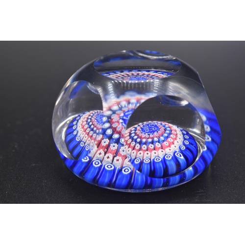 77 - Whitefriars Millefiori Art Glass Paperweight Coronation ER 11 1953 (base dia 7.5cm)