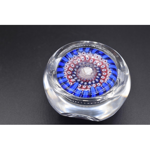 77 - Whitefriars Millefiori Art Glass Paperweight Coronation ER 11 1953 (base dia 7.5cm)