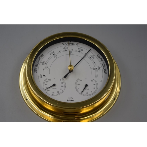 225 - Brass Weather Watcher Barometer 9