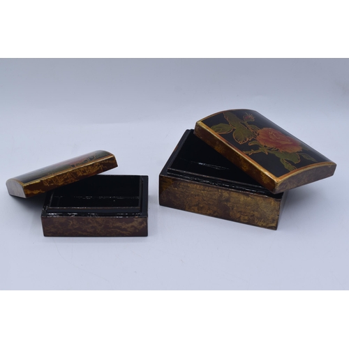 89 - Pair of Chinese Lacquered Trinket Boxes