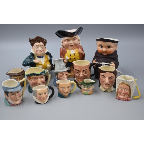 94 - Selection of 13 Mixed Toby Jugs including Hummel Friar, Billingtons Squeaker, Sandland and More