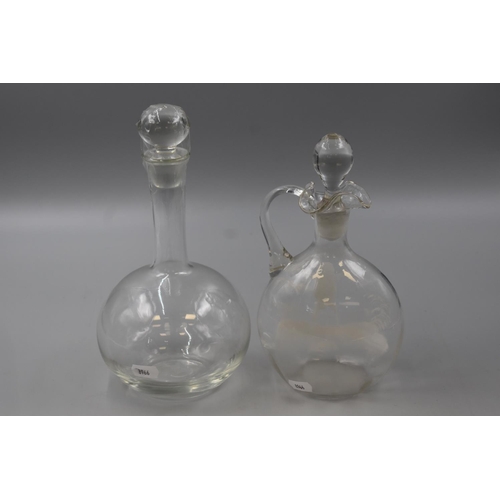 98 - Two Decanters to include one Mary Gregory style