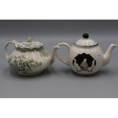 237 - Two Collectible Teapots Includes Arthur Wood Cow Back to Front and a Crown Ducal