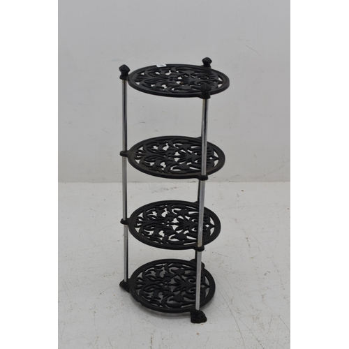 100 - Cast Iron Pan Four Tier Stand 25