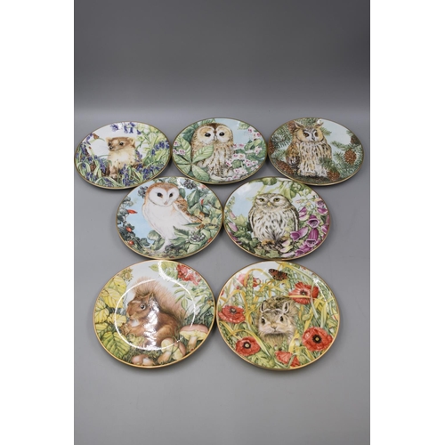 240 - Seven Royal Kendal Collectors Plates to include 'The british Owl Collection and 'Endangered British ... 