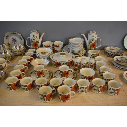 243 - About 70 Pieces J G Meakin Mid Century Dinner Service Includes Coffee Pots, Bowls Plates Cups, Sauce... 