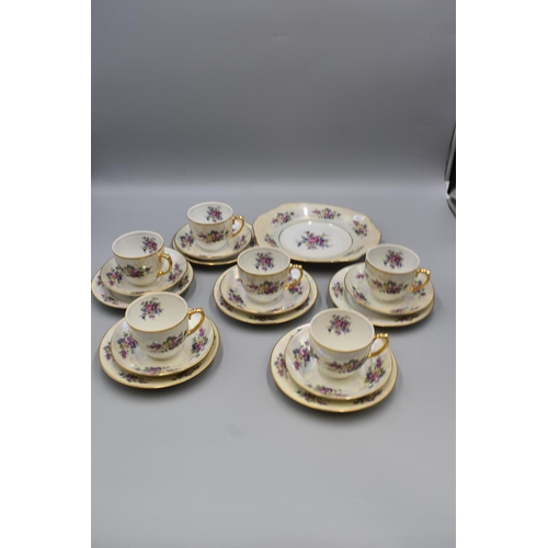 245 - Czechoslovakia Altrohlau Porcelain Factory. C.1918 - 1939, Pearl Lustre Tea Set (19 Pieces)