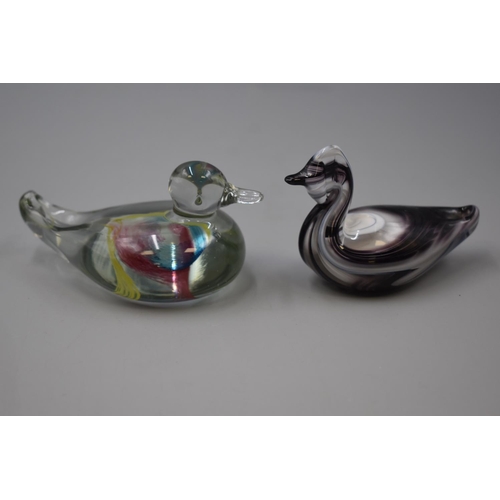 110 - Two Crystal Glass Ducks - Swaziland and Holland Made