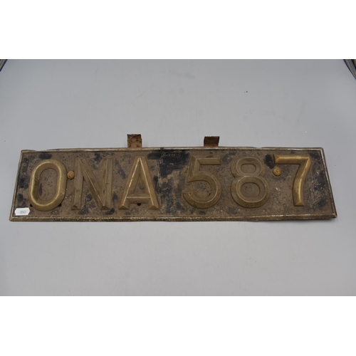 255 - Bluemels 1950s Metal Number Plate was originally on a Sunbeam