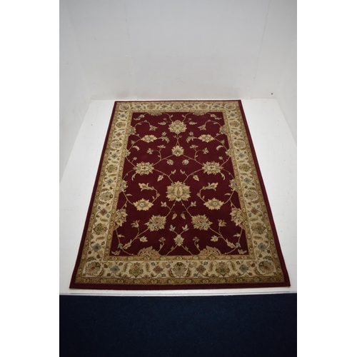 273 - Nice Quality Woven Rug with Flower Patterned Boarder approx 77