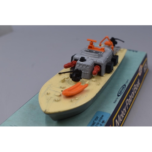 305 - Dinky Motor Patrol Boat 675 In Original Box With Missiles. Good Condition