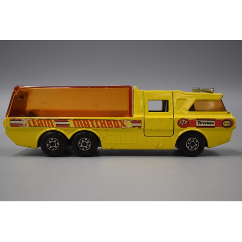 309 - Matchbox Super Kings Team Matchbox 1970's K7 Racing Car Transporter With Race Car