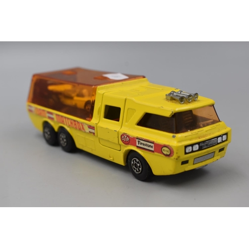 309 - Matchbox Super Kings Team Matchbox 1970's K7 Racing Car Transporter With Race Car