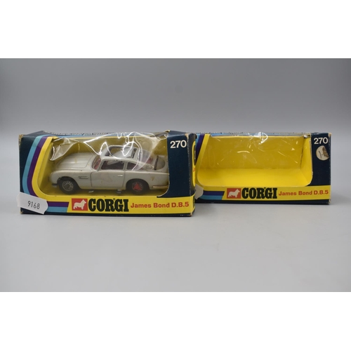 317 - Corgi James Bond DB5 270 Boxed With Spare Box Too !