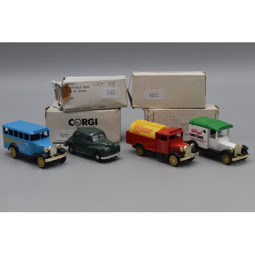 318 - Four Corgi Vehicles in Original Boxes includes Kelloggs Cornflakes, Shell Truck and Bedford School B... 