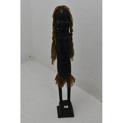 287 - Hand Carved Wooden African Tribal Female Statue 40