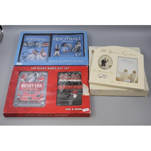 496 - Two Football DVD Box Sets and a 50 Years together Picture Frame in Original Box