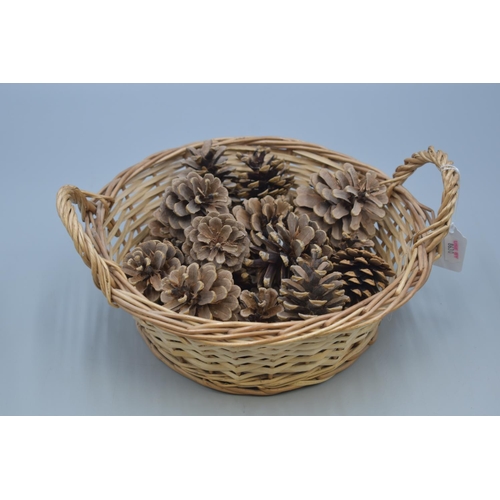 497 - Wicker Basket filled Acorn's