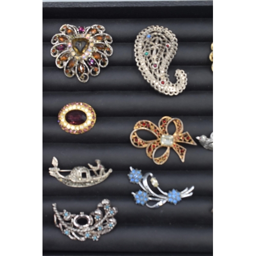 57 - Selection of Both Vintage and Modern Brooches