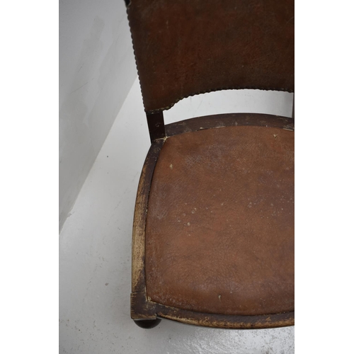 467 - Four Vintage Faux Leather Upholstered Chairs