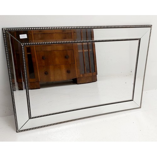 50 - Large Mirror With Mirrored Frame and Measuring 39.5 Inches Wide x 28 High