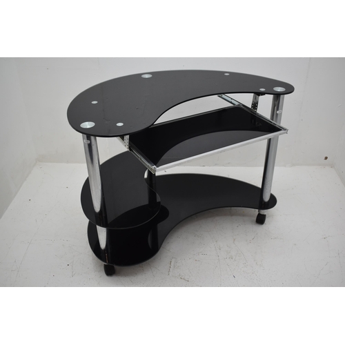 Kidney shaped on sale glass desk