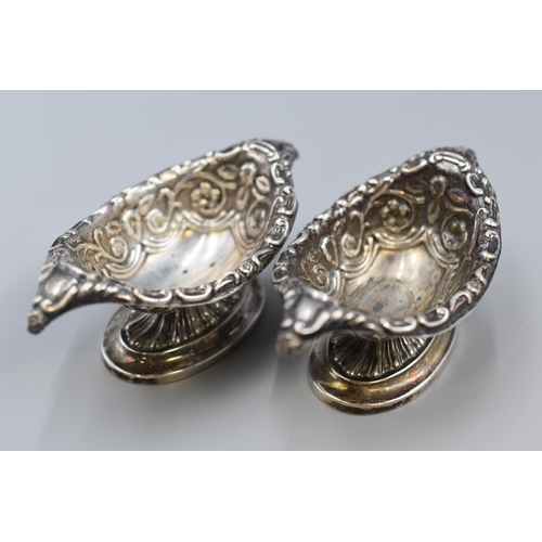 1 - Pair of Hallmarked Birmingham Silver Decorative Salts (Weight 40 grams)