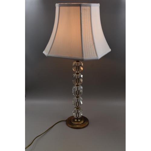 199 - Crystal and Brushed Chrome Effect Table Lamp approx. 27.5