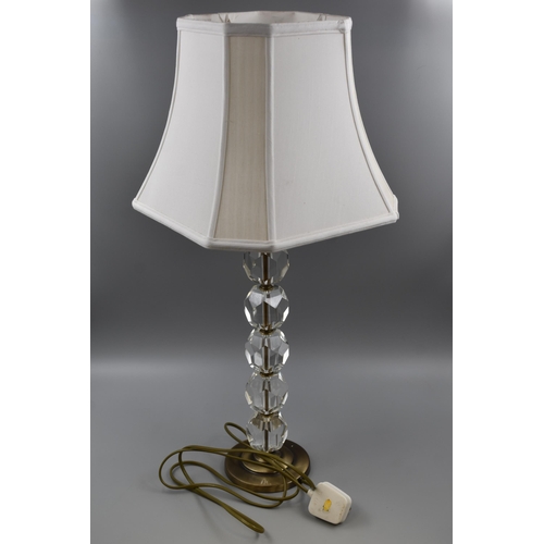 199 - Crystal and Brushed Chrome Effect Table Lamp approx. 27.5