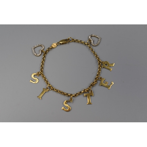 50 - Silver 925 Gold Plated Bracelet (Marked Sister)