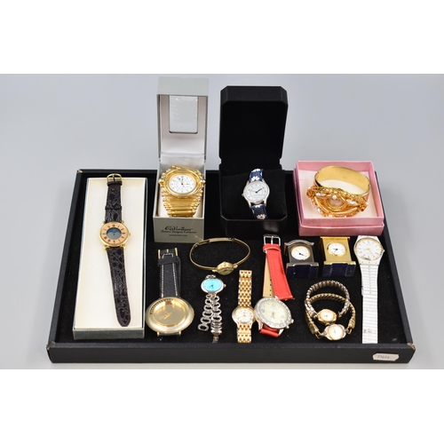 55 - Selection of Watches and Clocks including Miniature Carriage, Bangle and More (14)