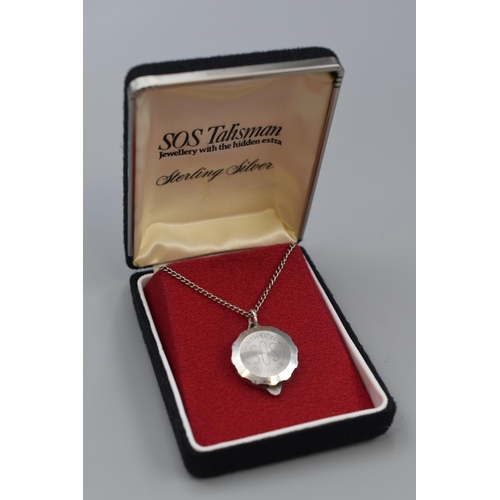 66 - Silver 925 SOS Pendant Necklace Complete with Presentation Box