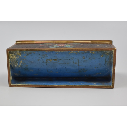 133 - Oriental Copper Enamelled Stamp Box 4Inches In Length