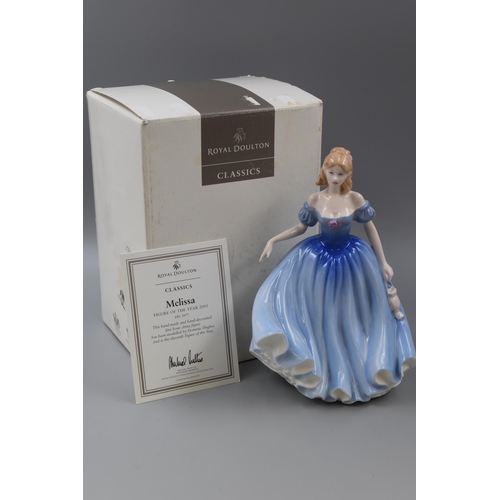 146 - Royal Doulton Figure of the Year 2001 HN 3977 entitled Melissa in Original Box complete with Certifi... 