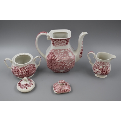 152 - Enoch Wedgwood Loch Awe Teapot, Myott Sugar Bowl and Myott Cream Jug