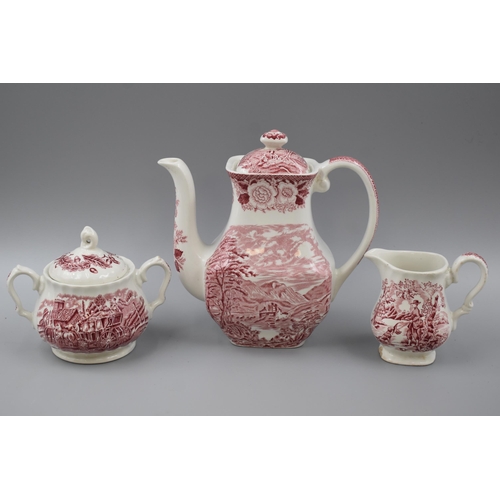 152 - Enoch Wedgwood Loch Awe Teapot, Myott Sugar Bowl and Myott Cream Jug