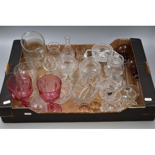 543 - Selection of Various Crystal and Glassware items ranging from Jugs, Vases, Candles stick Holders and... 