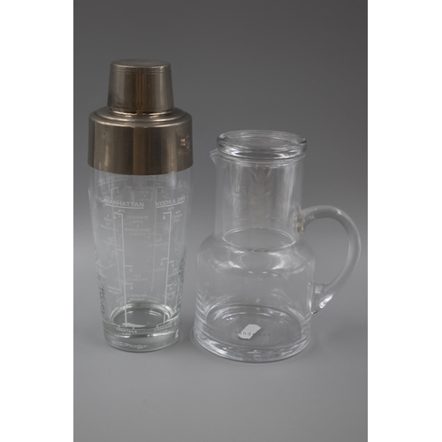 171 - Night Time Water Jug with Glass and a Cocktail Mixer