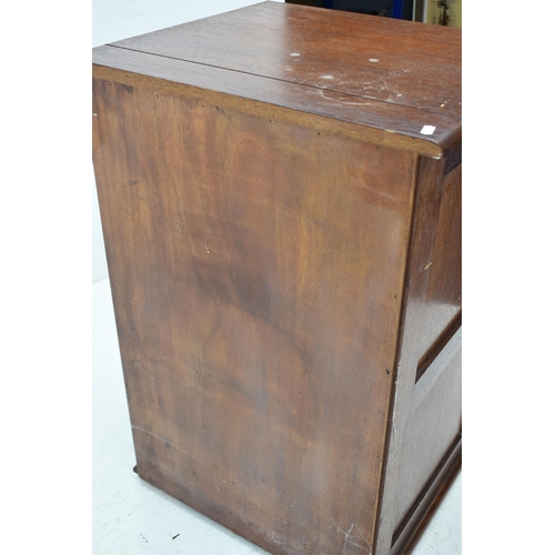 457 - Vintage Teak Four Drawer Unit with Dovetail Jointed Drawers Decorated with Brass Cantilever Handles ... 