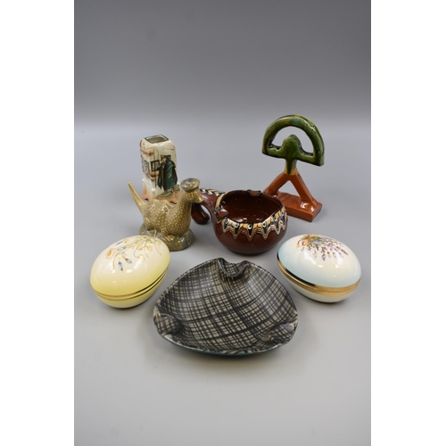 201 - Mixed Lot of Mid Century Ceramics to include Ringtons Palissy Pin Dishes, West German Ashtray, Beswi... 