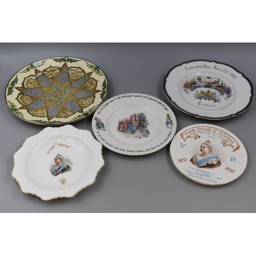 272 - Selection of Collectors Plates including Victorian Coronation, Peter Rabbit, Edward VII, and Royal D... 