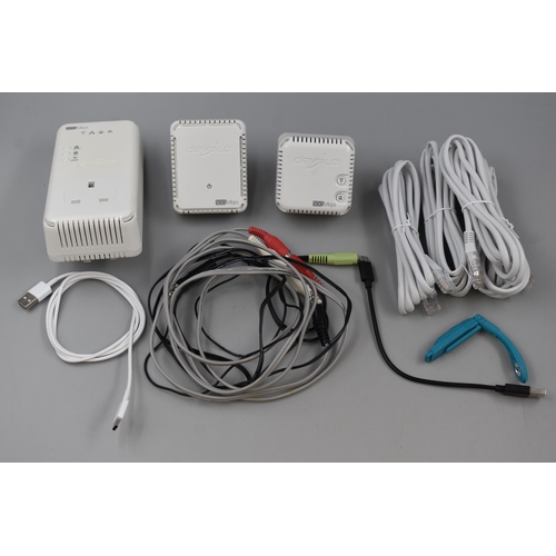 369 - Devolo Wifi Extension Kit, Book Torch and Selection of Leads