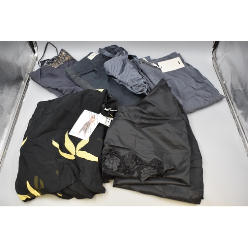 535 - Selection of Ladies and Mens Clothing includes Armani, and Felt lined Clothes Hangers and more
