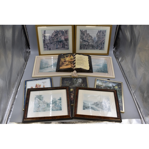 551 - Box of Ten framed and glazed pictures